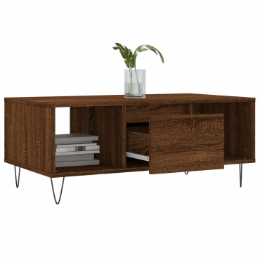 vidaXL Τραπεζάκι Σαλονιού Καφέ Δρυς 90x50x36,5cm Επεξεργασμ. Ξύλο 1 τεμ.