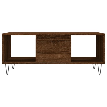 vidaXL Τραπεζάκι Σαλονιού Καφέ Δρυς 90x50x36,5cm Επεξεργασμ. Ξύλο 1 τεμ.