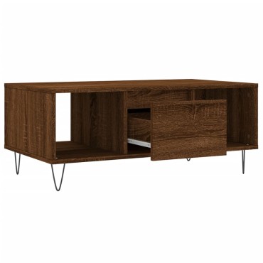 vidaXL Τραπεζάκι Σαλονιού Καφέ Δρυς 90x50x36,5cm Επεξεργασμ. Ξύλο 1 τεμ.