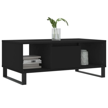 vidaXL Τραπεζάκι Σαλονιού Μαύρο 90x50x36,5cm Επεξεργασμ. Ξύλο 1 τεμ.