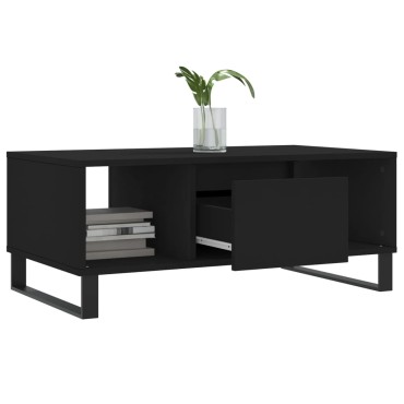 vidaXL Τραπεζάκι Σαλονιού Μαύρο 90x50x36,5cm Επεξεργασμ. Ξύλο 1 τεμ.