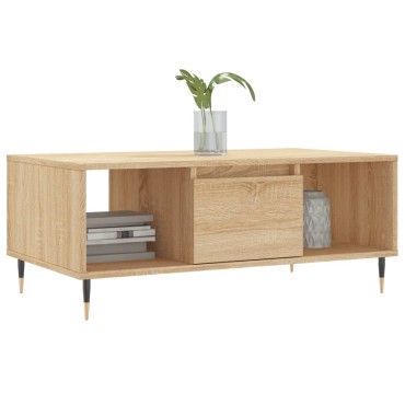 vidaXL Τραπεζάκι Σαλονιού Sonoma Δρυς 90x50x36,5cm Επεξεργασμ. Ξύλο 1 τεμ.
