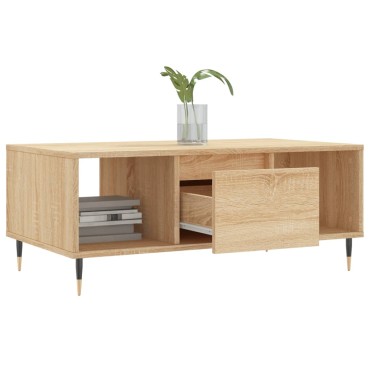 vidaXL Τραπεζάκι Σαλονιού Sonoma Δρυς 90x50x36,5cm Επεξεργασμ. Ξύλο 1 τεμ.