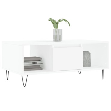 vidaXL Τραπεζάκι Σαλονιού Λευκό 90x50x36,5cm Επεξεργασμένο Ξύλο 1 τεμ.