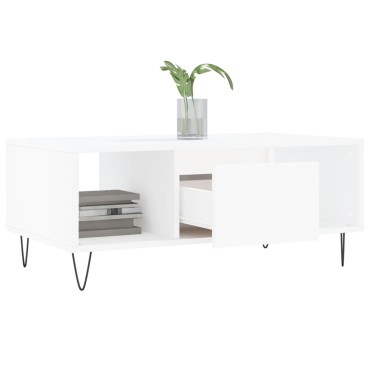 vidaXL Τραπεζάκι Σαλονιού Λευκό 90x50x36,5cm Επεξεργασμένο Ξύλο 1 τεμ.