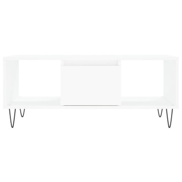 vidaXL Τραπεζάκι Σαλονιού Λευκό 90x50x36,5cm Επεξεργασμένο Ξύλο 1 τεμ.