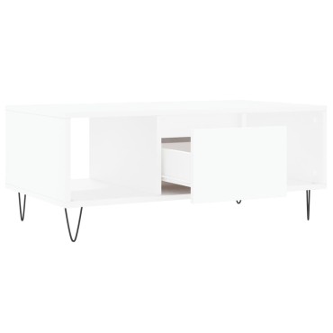 vidaXL Τραπεζάκι Σαλονιού Λευκό 90x50x36,5cm Επεξεργασμένο Ξύλο 1 τεμ.