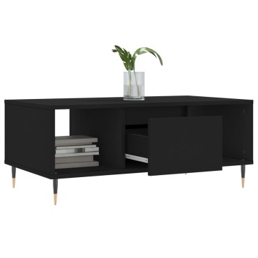vidaXL Τραπεζάκι Σαλονιού Μαύρο 90x50x36,5cm Επεξεργασμ. Ξύλο 1 τεμ.