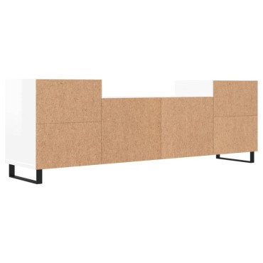 vidaXL Έπιπλο Τηλεόρασης Γυαλ. Λευκό 160x35x55cm Επεξεργασμένο Ξύλο