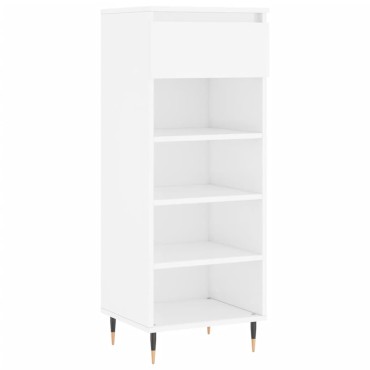 vidaXL Παπουτσοθήκη Γυαλιστερό Λευκό 40x36x105cm Επεξεργασμένο Ξύλο