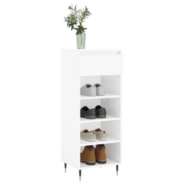 vidaXL Παπουτσοθήκη Γυαλιστερό Λευκό 40x36x105cm Επεξεργασμένο Ξύλο