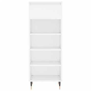 vidaXL Παπουτσοθήκη Γυαλιστερό Λευκό 40x36x105cm Επεξεργασμένο Ξύλο