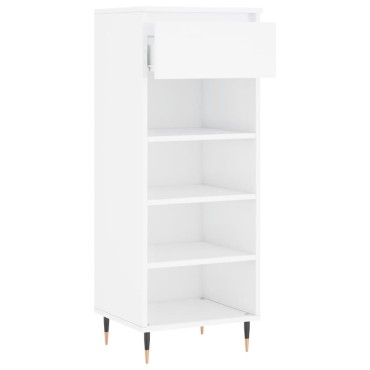 vidaXL Παπουτσοθήκη Γυαλιστερό Λευκό 40x36x105cm Επεξεργασμένο Ξύλο