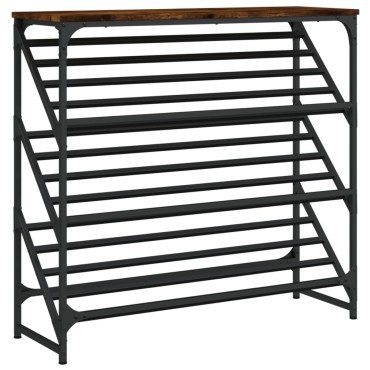 vidaXL Παπουτσοθήκη Καπνιστή Δρυς 90x30x85cm Επεξεργασμένο Ξύλο