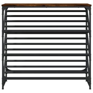 vidaXL Παπουτσοθήκη Καπνιστή Δρυς 90x30x85cm Επεξεργασμένο Ξύλο