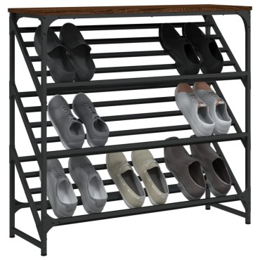vidaXL Παπουτσοθήκη Καφέ Δρυς 90x30x85cm Επεξεργασμένο Ξύλο