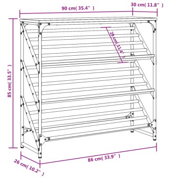 vidaXL Παπουτσοθήκη Καφέ Δρυς 90x30x85cm Επεξεργασμένο Ξύλο