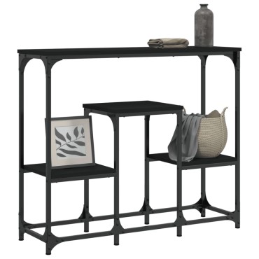 vidaXL Τραπέζι Κονσόλα Μαύρο 89,5x28x76cm από Επεξεργασμένο Ξύλο 1 τεμ.