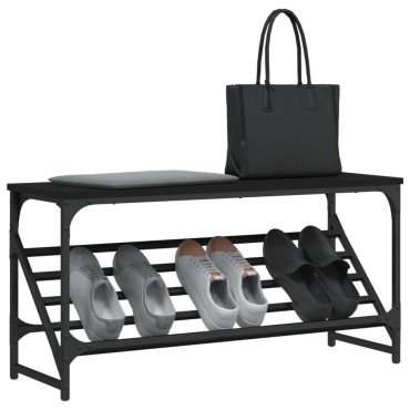vidaXL Παπουτσοθήκη Μαύρη 90x30x45cm από Επεξεργασμένο Ξύλο