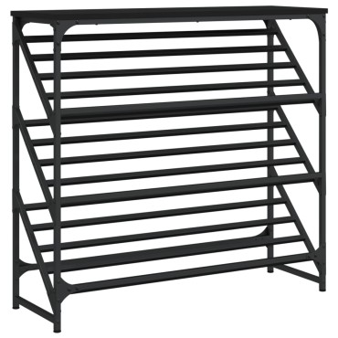 vidaXL Παπουτσοθήκη Μαύρη 90x30x85cm από Επεξεργασμένο Ξύλο