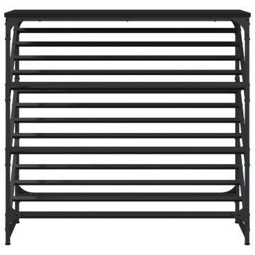vidaXL Παπουτσοθήκη Μαύρη 90x30x85cm από Επεξεργασμένο Ξύλο