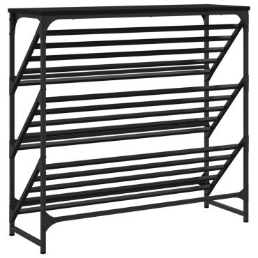 vidaXL Παπουτσοθήκη Μαύρη 90x30x85cm από Επεξεργασμένο Ξύλο