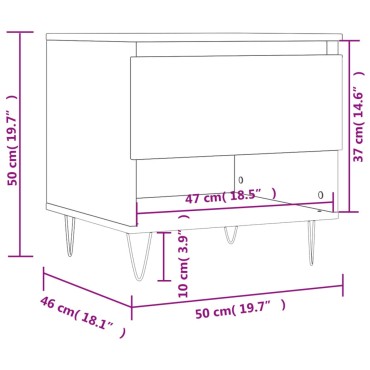 vidaXL Τραπεζάκι Σαλονιού Γκρι Sonoma 50x46x50cm Επεξεργασμένο Ξύλο 1 τεμ.