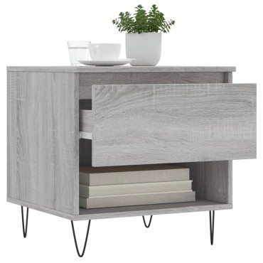 vidaXL Τραπεζάκι Σαλονιού Γκρι Sonoma 50x46x50cm Επεξεργασμένο Ξύλο 1 τεμ.