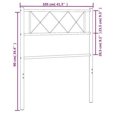 vidaXL Κεφαλάρι Λευκό Μεταλλικό 105x3x90cm 1 τεμ.