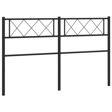 vidaXL Κεφαλάρι Μαύρο Μεταλλικό 142x3x90cm 1 τεμ.