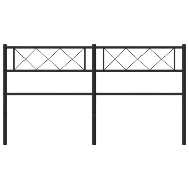vidaXL Κεφαλάρι Μαύρο Μεταλλικό 142x3x90cm 1 τεμ.