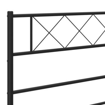 vidaXL Κεφαλάρι Μαύρο Μεταλλικό 142x3x90cm 1 τεμ.