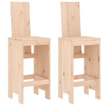 vidaXL Σκαμπό Μπαρ 2 τεμ. 40x42x120cm από Μασίφ Ξύλο Πεύκου