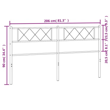 vidaXL Κεφαλάρι Λευκό Μεταλλικό 206x3x90cm 1 τεμ.