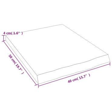 vidaXL Πάγκος Μπάνιου 40x50x(2-4) εκ. από Ακατέργαστο Μασίφ Ξύλο