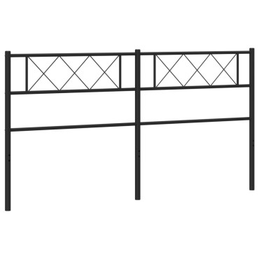 vidaXL Κεφαλάρι Μαύρο Μεταλλικό 198x3x90cm 1 τεμ.