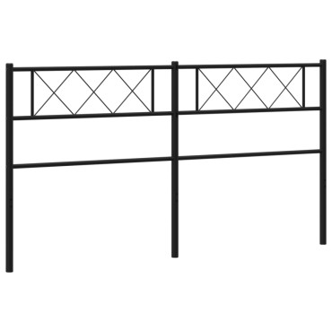 vidaXL Κεφαλάρι Μαύρο Μεταλλικό 198x3x90cm 1 τεμ.
