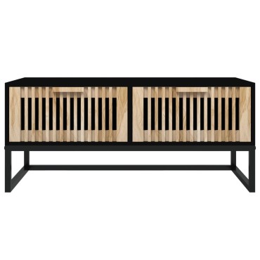 vidaXL Τραπεζάκι Σαλονιού Μαύρο 80x40x35cm Επεξεργασμένο Ξύλο+Σίδηρος 1 τεμ.