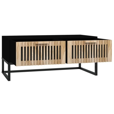 vidaXL Τραπεζάκι Σαλονιού Μαύρο 80x40x35cm Επεξεργασμένο Ξύλο+Σίδηρος 1 τεμ.