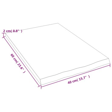 vidaXL Πάγκος Μπάνιου Αν. Καφέ 40x60x2 εκ. Επεξεργ. Μασίφ Ξύλο