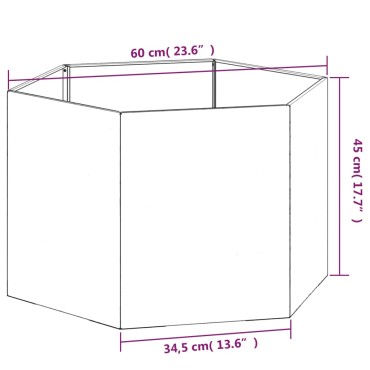 vidaXL Ζαρντινιέρα Σκουρ. 60 x 60 x 45 εκ. Ατσάλι Σκληρυθέν στον Αέρα