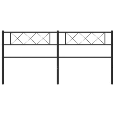 vidaXL Κεφαλάρι Μαύρο Μεταλλικό 206x3x90cm 1 τεμ.