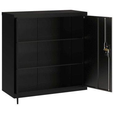 vidaXL Αρχειοθήκη Μαύρη 90x40x130cm Ατσάλινη