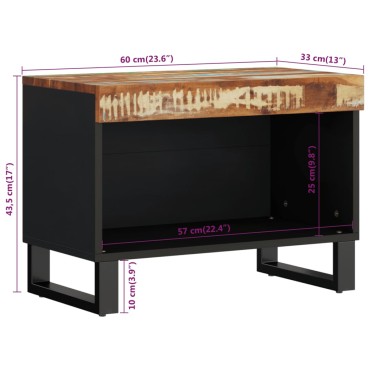 vidaXL Έπιπλο Τηλεόρασης 60x33x43,5cm από Μασίφ Ανακυκλωμένο Ξύλο
