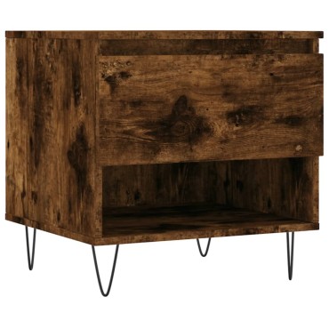 vidaXL Τραπέζι Σαλονιού Καπνιστή Δρυς 50x46x50cm Επεξεργασμένο Ξύλο 1 τεμ.