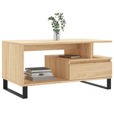 vidaXL Τραπεζάκι Σαλονιού Sonoma Δρυς 90x49x45cm Επεξεργασμένο Ξύλο 1 τεμ.