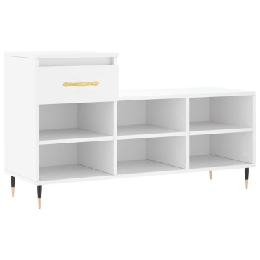 vidaXL Παπουτσοθήκη Λευκή 102x36x60cm από Επεξεργασμένο Ξύλο