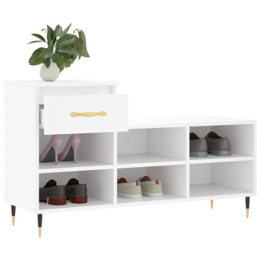vidaXL Παπουτσοθήκη Λευκή 102x36x60cm από Επεξεργασμένο Ξύλο