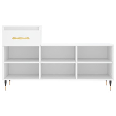 vidaXL Παπουτσοθήκη Λευκή 102x36x60cm από Επεξεργασμένο Ξύλο