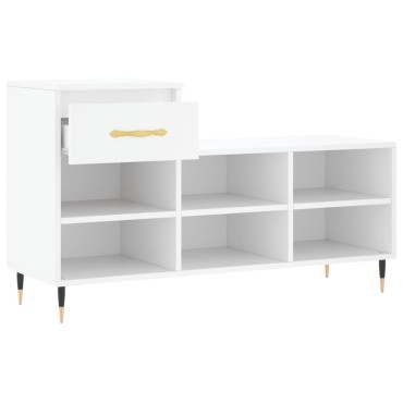 vidaXL Παπουτσοθήκη Λευκή 102x36x60cm από Επεξεργασμένο Ξύλο